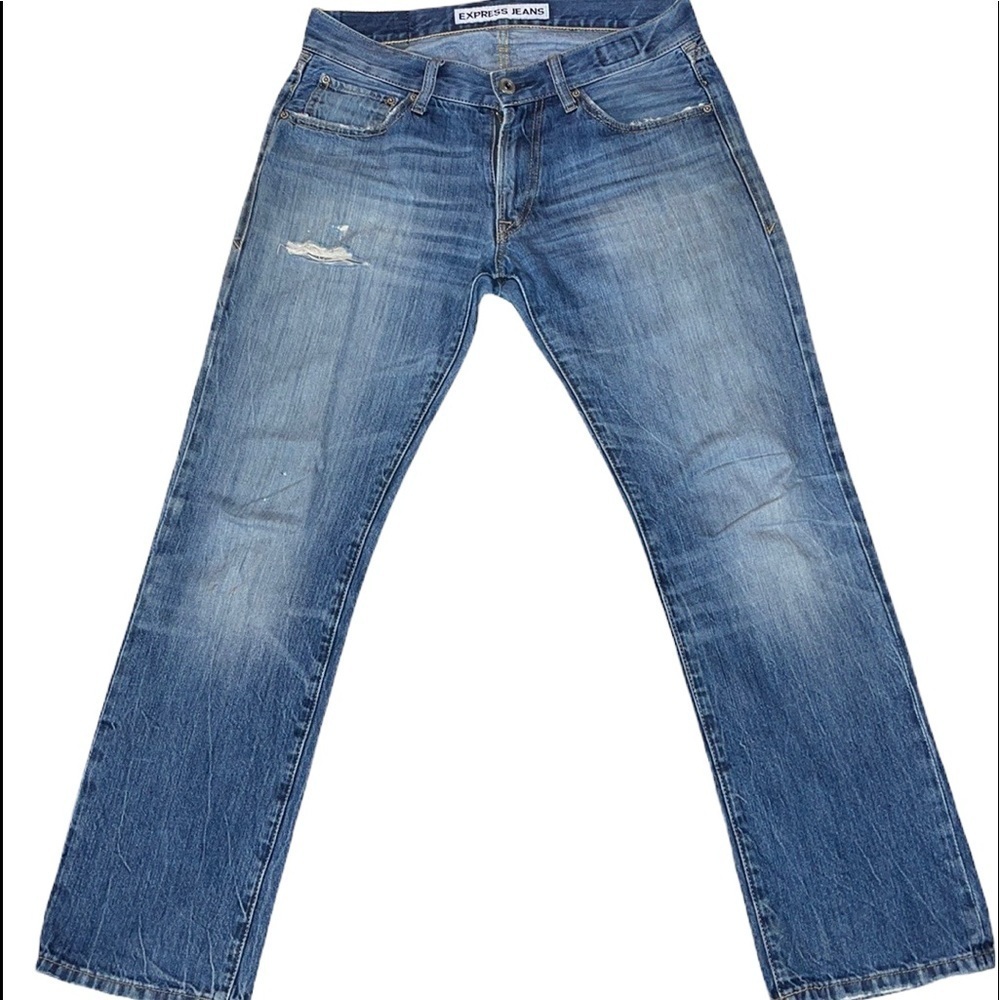 Express Light Blue Straight Leg Men’s Jeans Size 30X30 - Picture 1 of 11